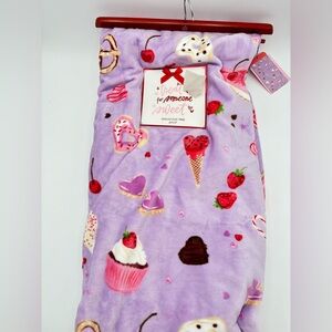 Valentines Fun Heart Shaped Yum Foods Purple Soft Oversized Plush Throw Blanket